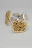 Natural Gold Nugget 18kt Gold and Sterling Silver Cufflinks