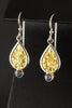 Montana Sapphire and Natural Gold Nugget Earrings