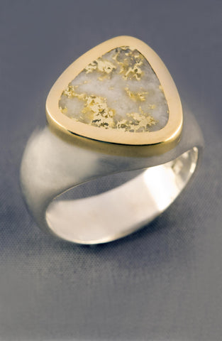 Texada Island Gold in Quartz Ring Texada Island Gold in Quartz Ring
