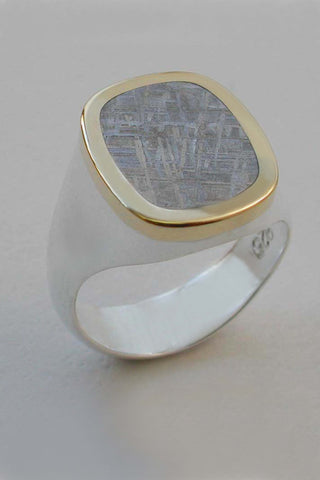 Gibeon Meteorite Ring in 18kt Yellow Gold Gibeon Meteorite Ring in 18kt Yellow Gold