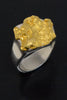 Natural Gold Nugget & Sterling Silver Ring