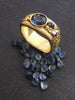 Montana Sapphire and Gold and Platinum Nugget Ring