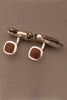 Sterling Silver Dinosaur Bone and Sikhote-Alin Meteorite Cufflinks