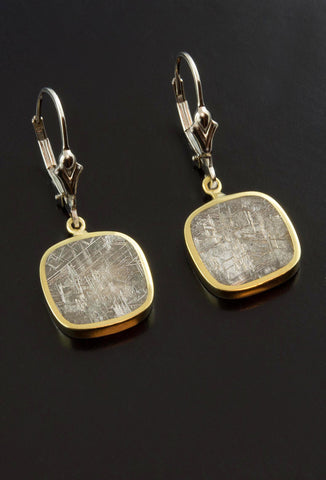 Taza Meteorite Earrings in 18kt Gold and Sterling Silver Taza Meteorite Earrings in 18kt Gold and Sterling Silver