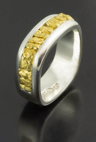 Gents Natural Gold Nugget and Sterling Silver Gents Natural Gold Nugget and Sterling Silver