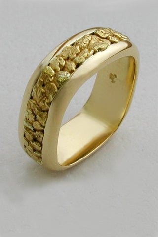 Large Natural Gold Nugget Band