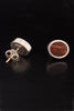 Agate and Sterling Silver Stud Earrings