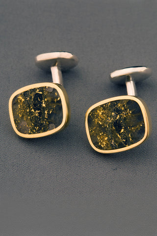 Campbell Red Lake Gold in Quartz Cufflinks