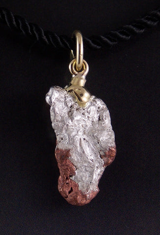 Copper/Silver Nugget Pendant in 18kt Gold Copper/Silver Nugget Pendant in 18kt Gold