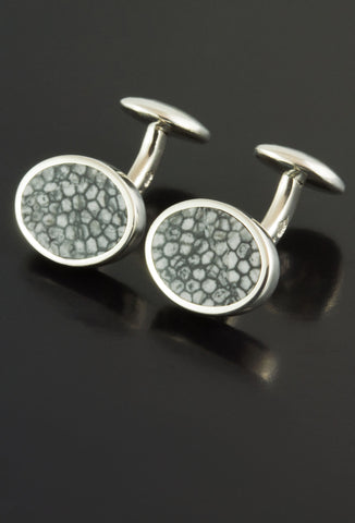 The Original Stingray Fossil Coral in Sterling Silver Cufflinks The Original Stingray Fossil Coral in Sterling Silver Cufflinks