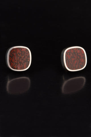 Dinosaur Bone and Sterling Silver Stud Earrings Dinosaur Bone and Sterling Silver Stud Earrings