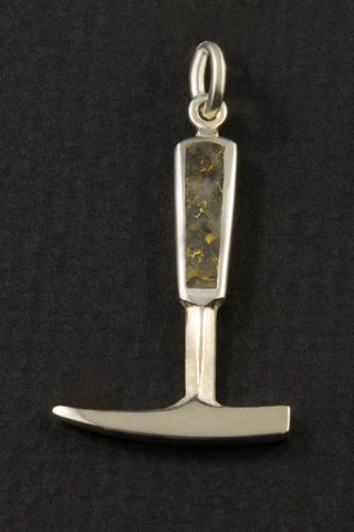 Gold in Quartz Rock Hammer Pendant Gold in Quartz Rock Hammer Pendant