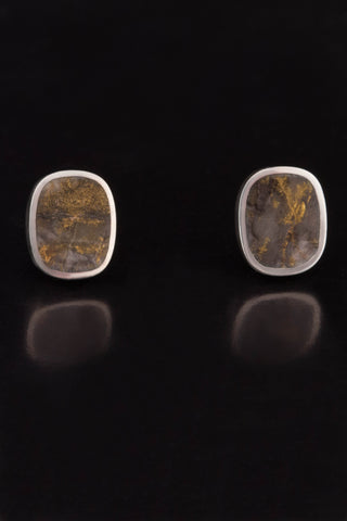 Red Lake Gold in Quartz Stud Earrings Red Lake Gold in Quartz Stud Earrings