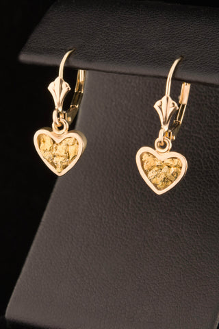 Natural Gold Nugget Heart Earrings Natural Gold Nugget Heart Earrings