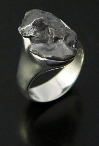 Sikhote-Alin Meteorite Ring in Sterling Silver Sikhote-Alin Meteorite Ring in Sterling Silver