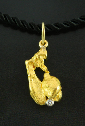 Gold Nugget and Diamond Pendant Gold Nugget and Diamond Pendant