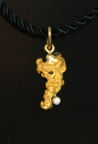 Gold Nugget and Diamond Pendant Gold Nugget and Diamond Pendant