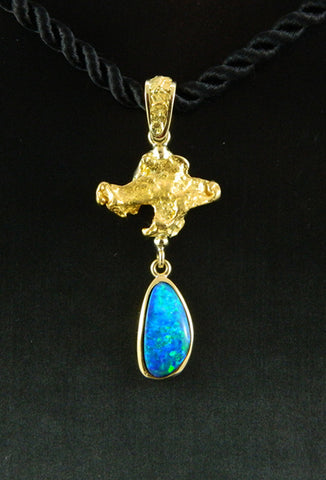 Opal and Gold Nugget Pendant Opal and Gold Nugget Pendant