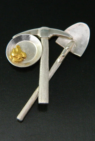 Gold Pan, Pick and Shovel Lapel Pin Gold Pan, Pick and Shovel Lapel Pin