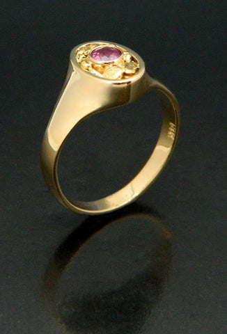 Pink Sapphire Gold Nugget Ring Pink Sapphire Gold Nugget Ring