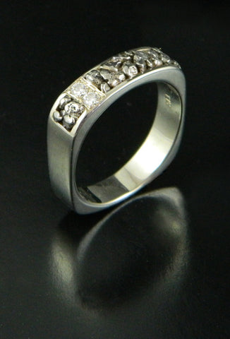 Rare Platinum Nugget and Diamond Wedding Band Rare Platinum Nugget and Diamond Wedding Band