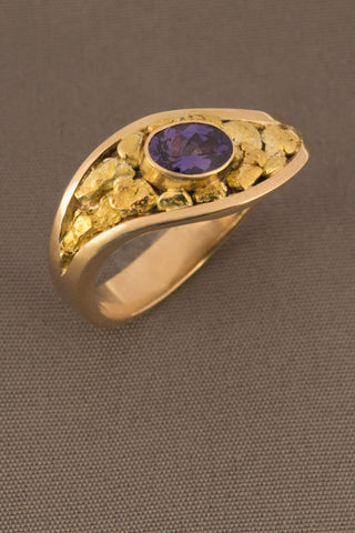Sapphire and Nugget Ring Sapphire and Nugget Ring