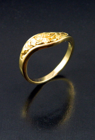 Natural Gold Nugget S-Curve Ring Natural Gold Nugget S-Curve Ring