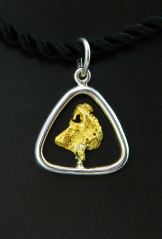 Gold Nugget in Sterling Silver Gold Nugget in Sterling Silver