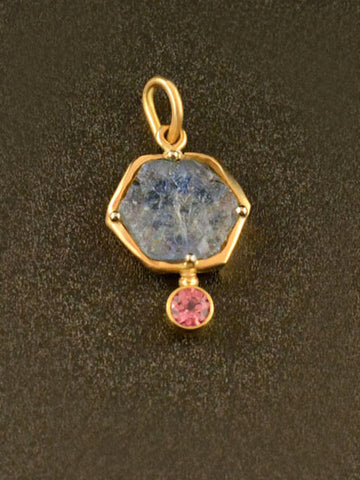 Custom Pink and Blue Sapphire Pendant
