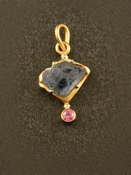 Custom Pink and Blue Sapphire Pendant