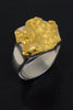 Natural Gold Nugget & Sterling Silver Ring
