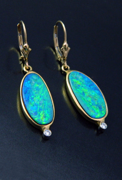 Opal and Diamond Earrings