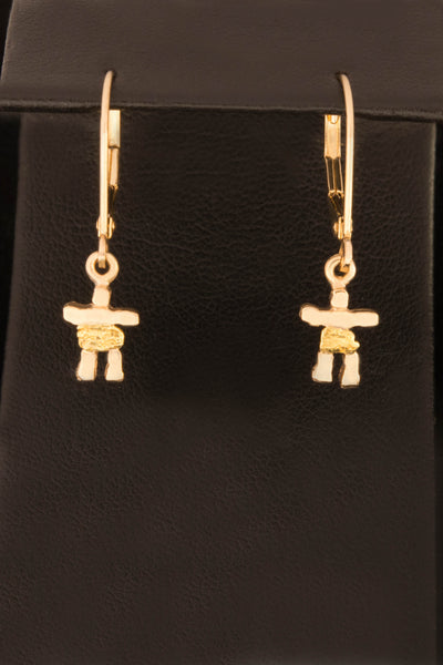 Natural Gold Nugget Inukshuk earrings