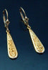 Natural Gold Nugget Long Teardrop Earrings