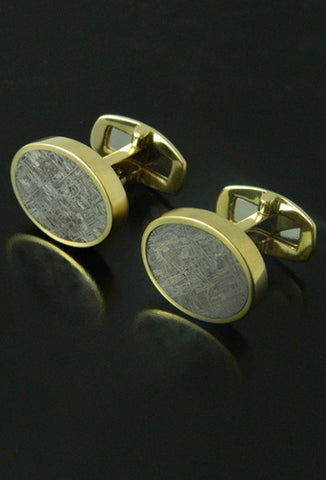 Taza Meteorite Cufflinks in 18kt Gold