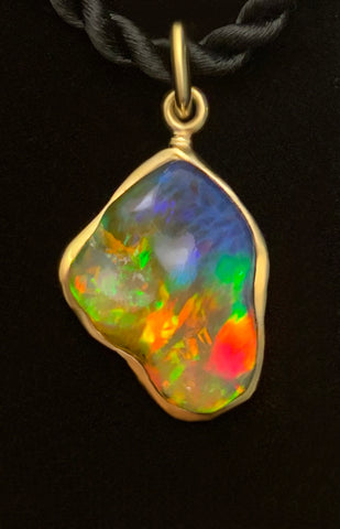 Ethiopian Black Opal Pendant