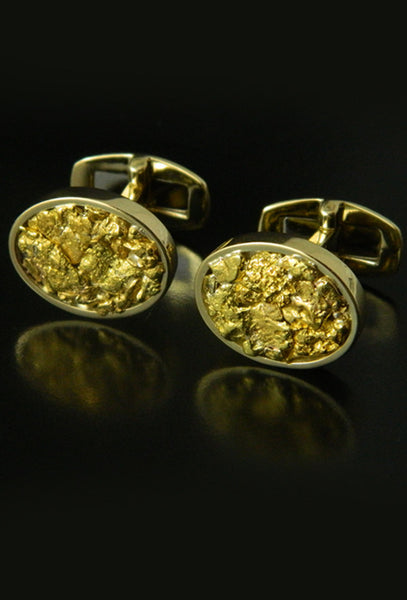 Natural Gold Nugget Cufflinks