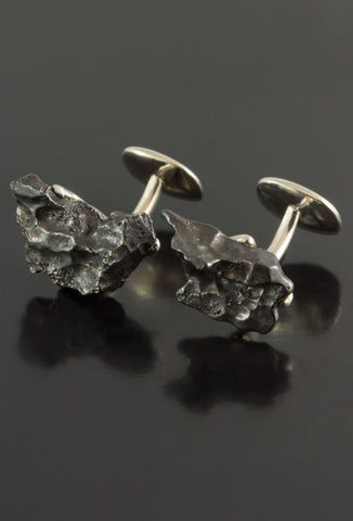 Sikhote-Alin Meteorite Cufflinks in Sterling Silver