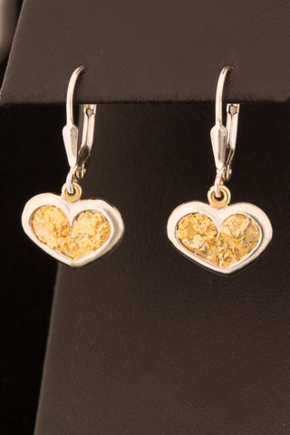 Natural Gold Nugget Heart earrings