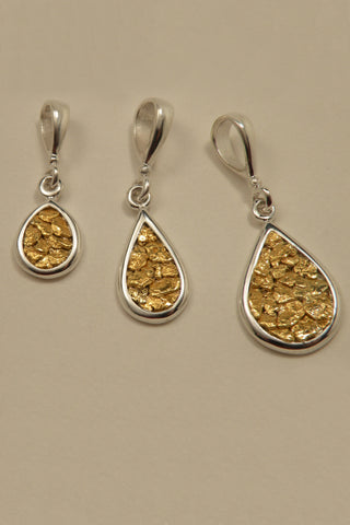 Natural Gold Nugget teardrop pendants