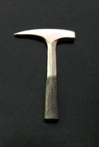 Sterling Silver Rock Hammer Lapel Pin
