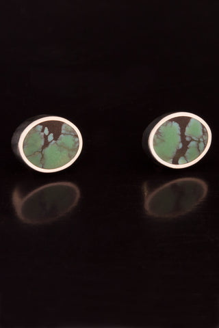Chinese Turquoise and Sterling Silver Earrings